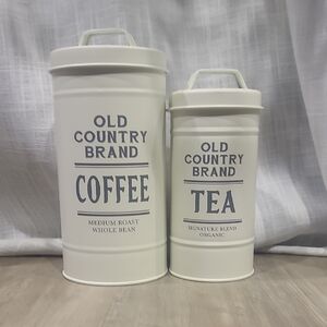 White Coffee and Tea Canister Set
